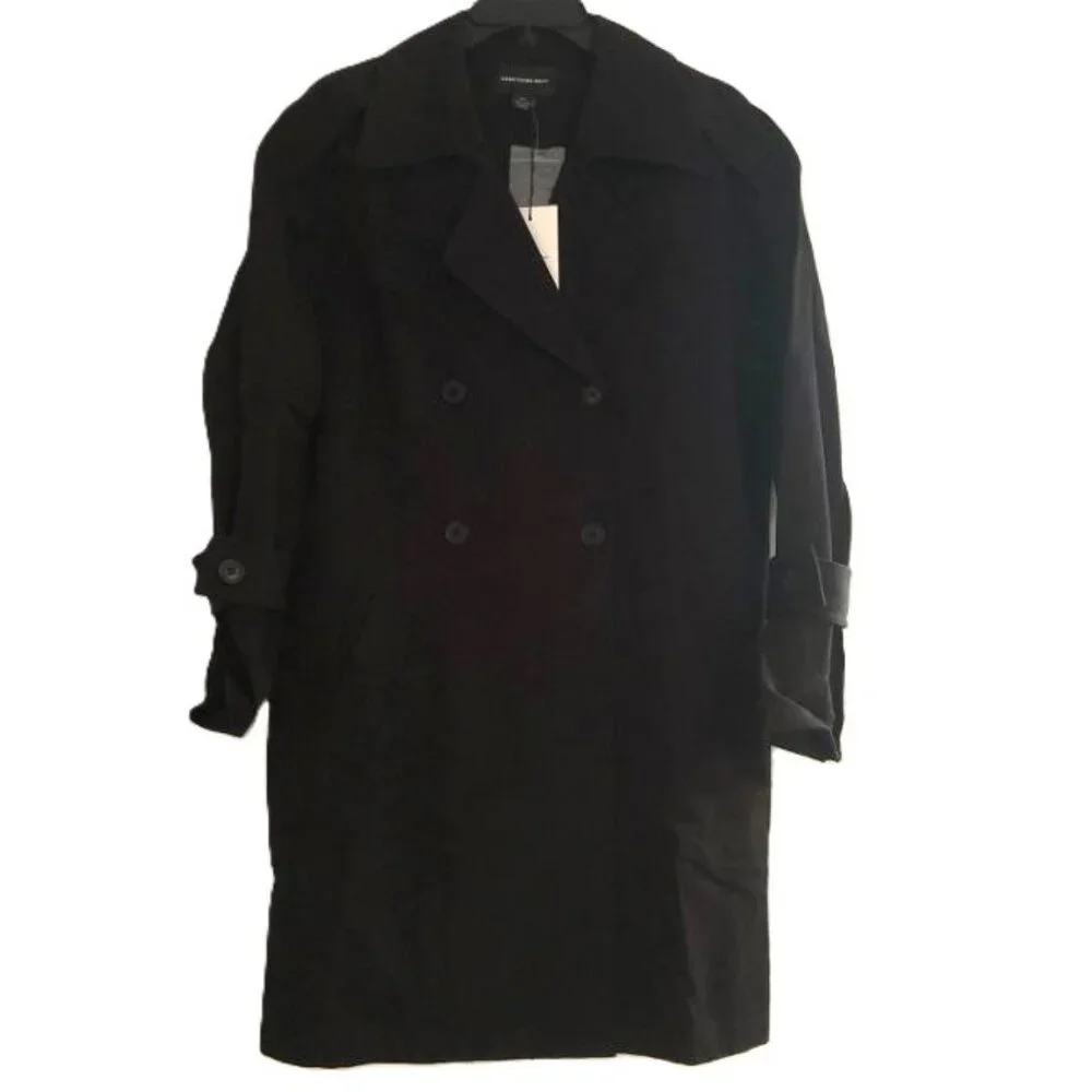 Something Navy Easy Oversized Trench Coat Size: xxs Color: Black NWT